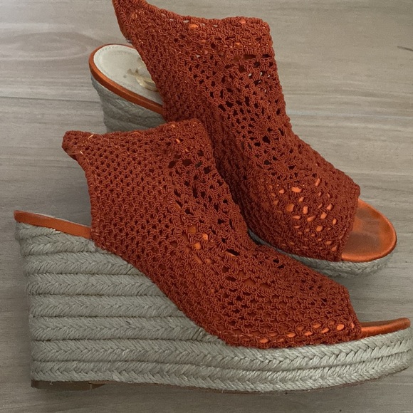 Orange “macrame” wedge - Picture 2 of 2
